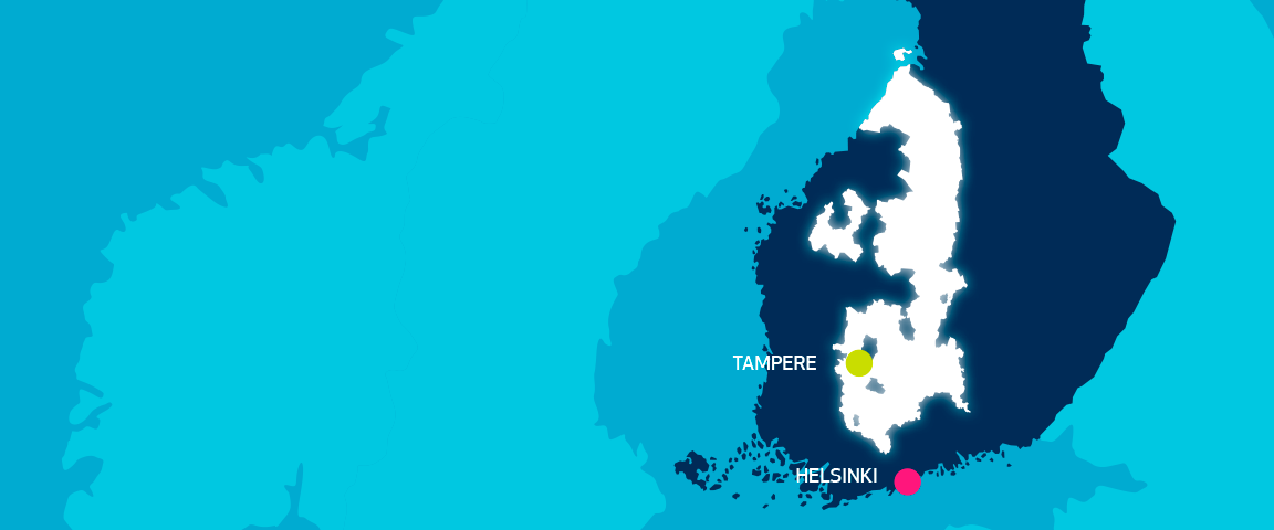 Elenian verkkoalue piirretty kartalle