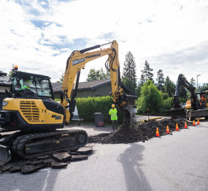 Underground cable near homes